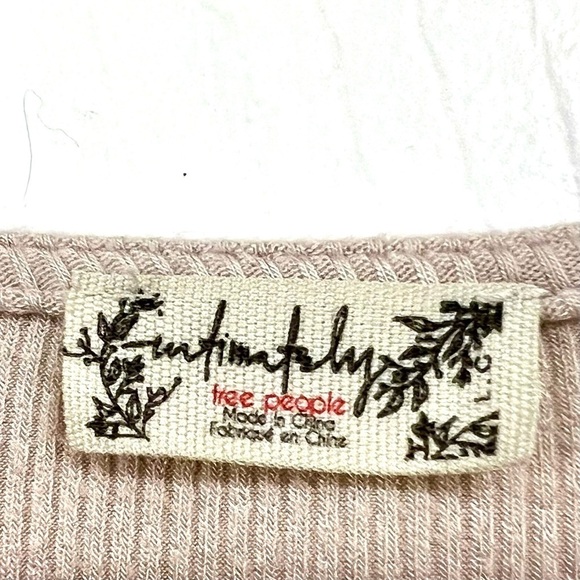 FREE PEOPLE Intimately So Fresh Bodysuit Dust Storm puffed sleeves square neck L - Picture 7 of 10